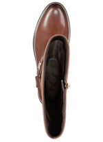 ELENA EDEN, trendy dameslaarzen, winterschoenen, breedte G, met rits COGNAC
