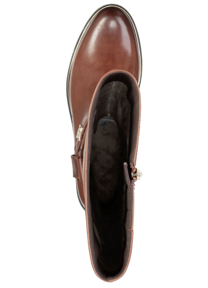 ELENA EDEN, trendy dameslaarzen, winterschoenen, breedte G, met rits COGNAC