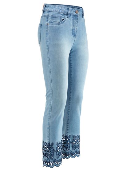 Jeans met gedetailleerd borduurwerk 