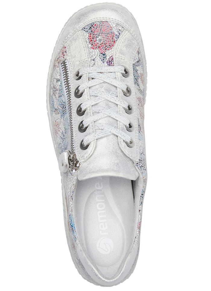 Remonte, elegante damessneakers, breedte G, met rits ZILVER-BONT