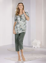 Laurina pyjama met korte mouwen en kuitlange broek 
