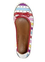 Gemini pumps van rundnappaleer met strik WEISS-MULTICOLOR