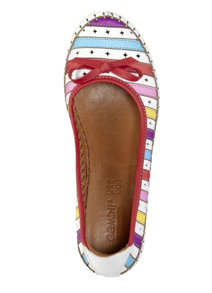 Gemini pumps van rundnappaleer met strik WEISS-MULTICOLOR