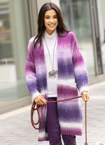 Gebreide jas van garen met pluizig effect 