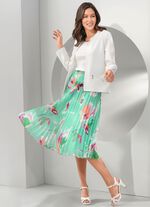 Geplooide rok met bloemenmotief 