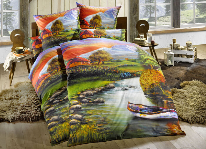 Beddengoedset met een adembenemend landschapsmotief 