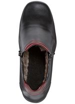 ELENA EDEN, gevoerde dameslaarzen, winterschoenen, breedte H, met lamsvacht ZWART-BORDEAUX