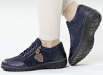 ELENA EDEN, comfortabele dames veterschoenen, breedte G, met uitneembaar voetbed MARINE
