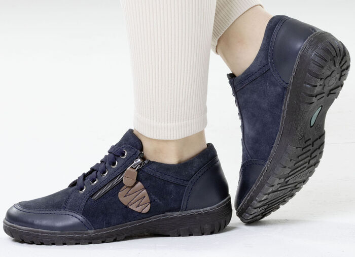 ELENA EDEN, comfortabele dames veterschoenen, breedte G, met uitneembaar voetbed MARINE