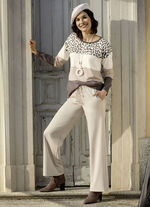 Trendy broek in modieuze breedte BEIGE