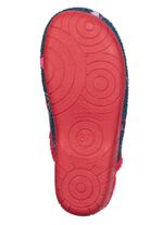 Laurina, warme damespantoffels, met pluche BLAUW-ROOD