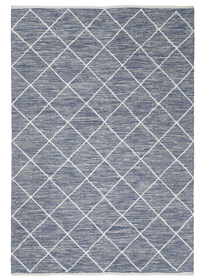 Moderne tapijten en karpetten van 100% katoen BLAU