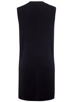 Gebreid vest met decoratieve sluiting ZWART