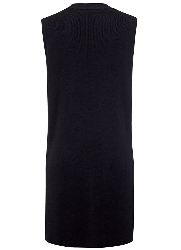 Gebreid vest met decoratieve sluiting ZWART