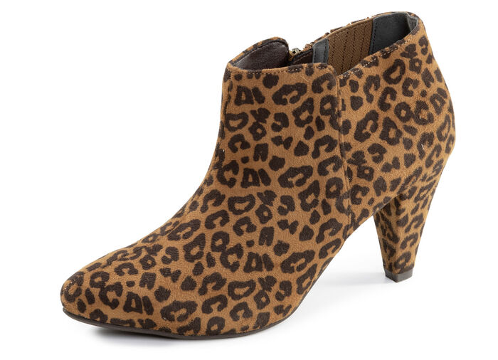 Andrea Conti, trendy dames enkellaarsjes, met rits BRUIN-ZWART