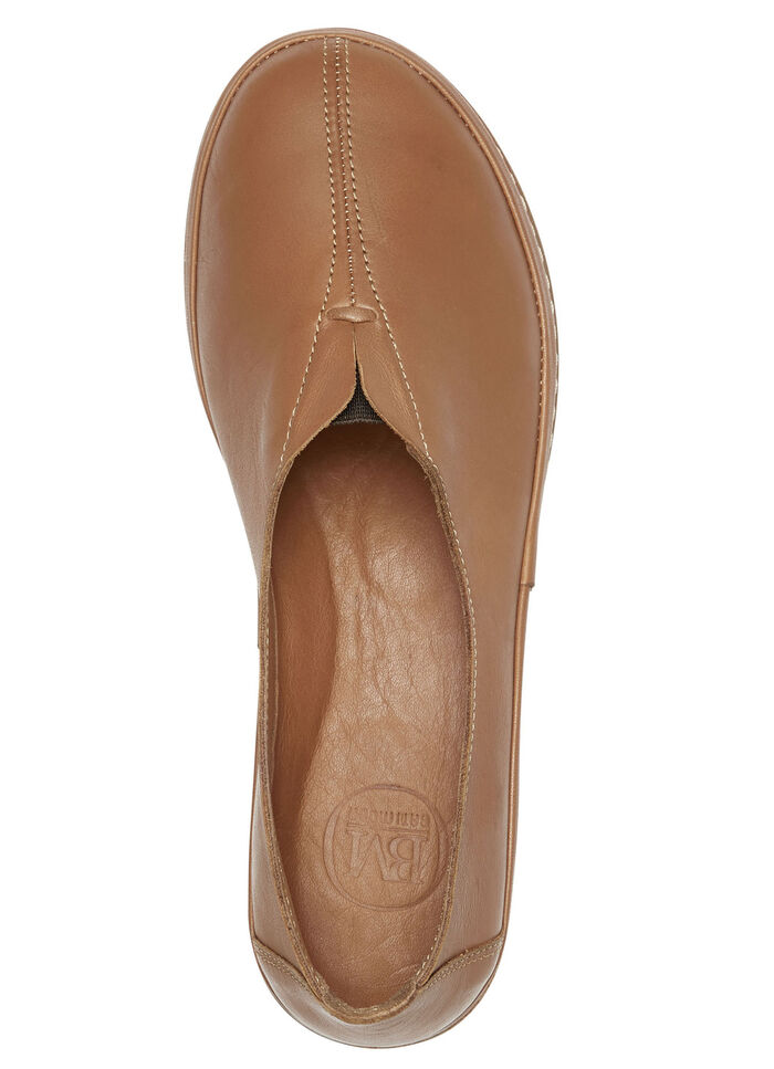 ELENA EDEN pantoffels van rundnappaleer COGNAC