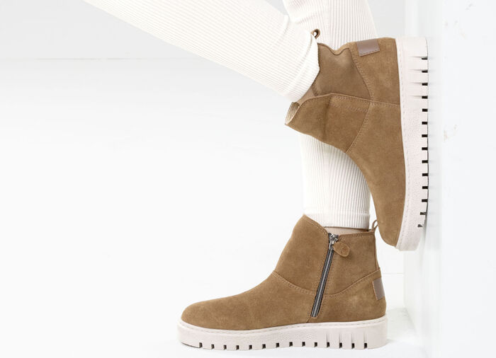 ELENA EDEN, warme dames enkellaarsjes, winterschoenen, breedte H, met uitneembaar voetbed BRAUN