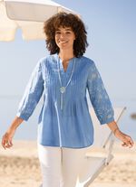 Tuniek met bies JEANSBLAUW