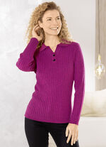 Trui van bouclé garen CYCLAMEN GEMÊLEERD