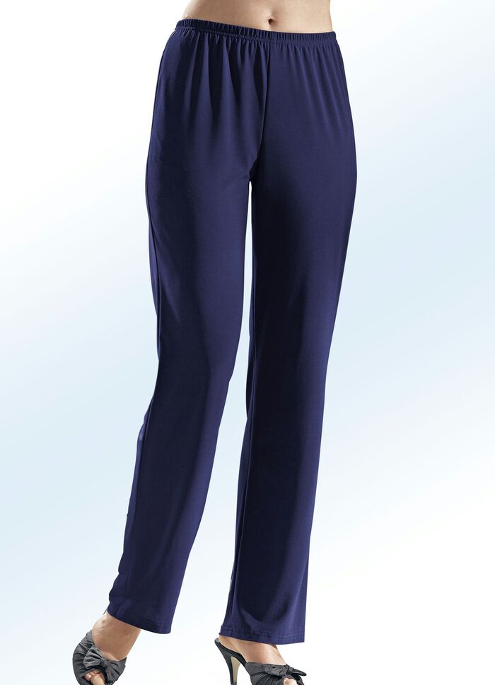 KLAUS MODELLE broek met elastische tailleband MARINE