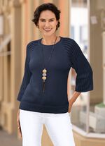 Trui met raglanmouwen in opengewerkt design MARINE