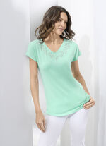 Shirt met strass-versiering op de voorkant 