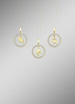 Gouden dierenriemhanger met zirkonia 