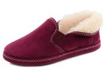 Laurina, warme damespantoffels, met elastische band BORDEAUX
