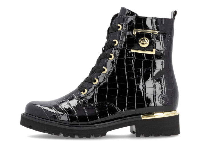 Remonte, stijlvolle dames enkellaarsjes, winterschoenen, breedte G, met uitneembaar voetbed SCHWARZ-GOLD