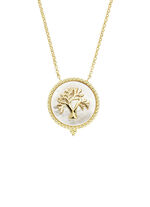 Levensboom ketting met parelmoer inleg 