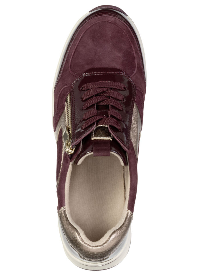 ELENA EDEN, stijlvolle damessneakers, breedte H, met uitneembaar voetbed BORDEAUX-BRONZE