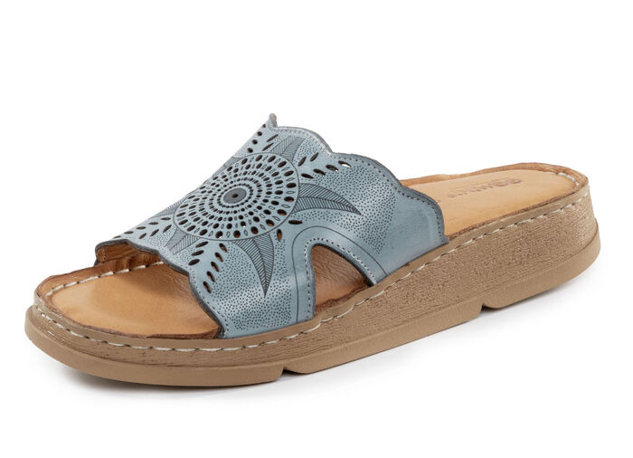 Gemini muiltjes van nappaleer met perforatie JEANS