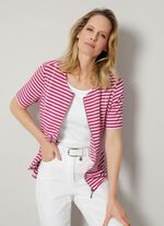 Overhemdjack met garengeverfd gestreept dessin 