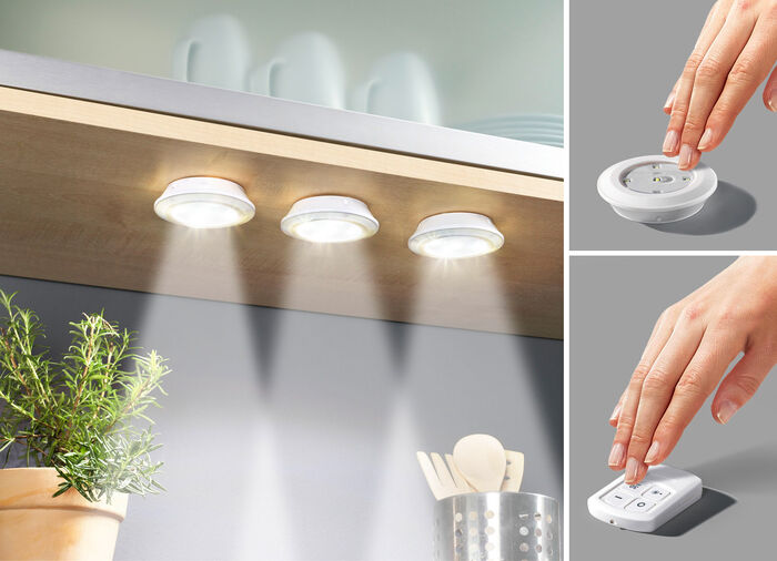 LED lampenset, 3 stuks met afstandsbediening 