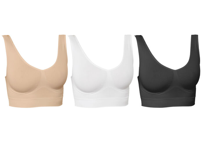 Feel-good bh, set van 3 ZWART-WIT NAAKT