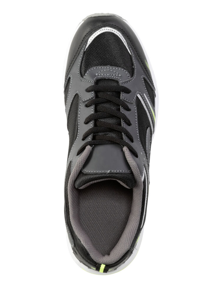 Sneakers met veters van effectief bedrukt synthetisch materiaal SCHWARZ-GRÜN