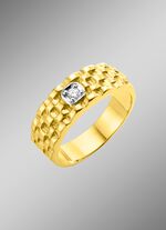 Solide herenring in bicolor met diamant 