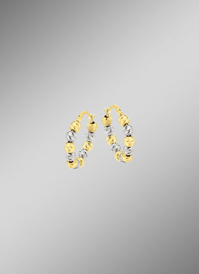 Met diamant beklede creolen in twee kleuren 