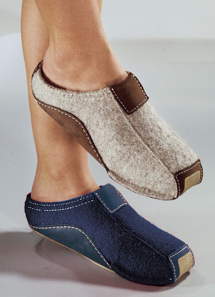 HAFLINGER pantoffels, wolfleece stof BEIGE
