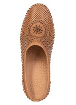 Gemini, zomerse damessabot, breedte G, met uitneembaar voetbed COGNAC