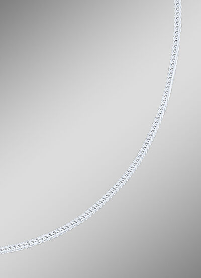 Vierkante zilveren vossenstaartketting 