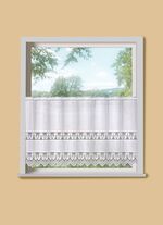 Kort gordijn met vlinderkant en staafdoorvoer 