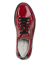 Ranger veterschoen gemaakt van zacht knokkelleer ROBIJNROOD-ZWART