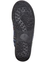 Tweepak gevoerde herenpantoffels met wol 1 X BRUIN, 1 X BLAUW