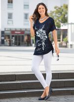 Lang shirt in batiklook in 2 kleuren MARINEBATIK