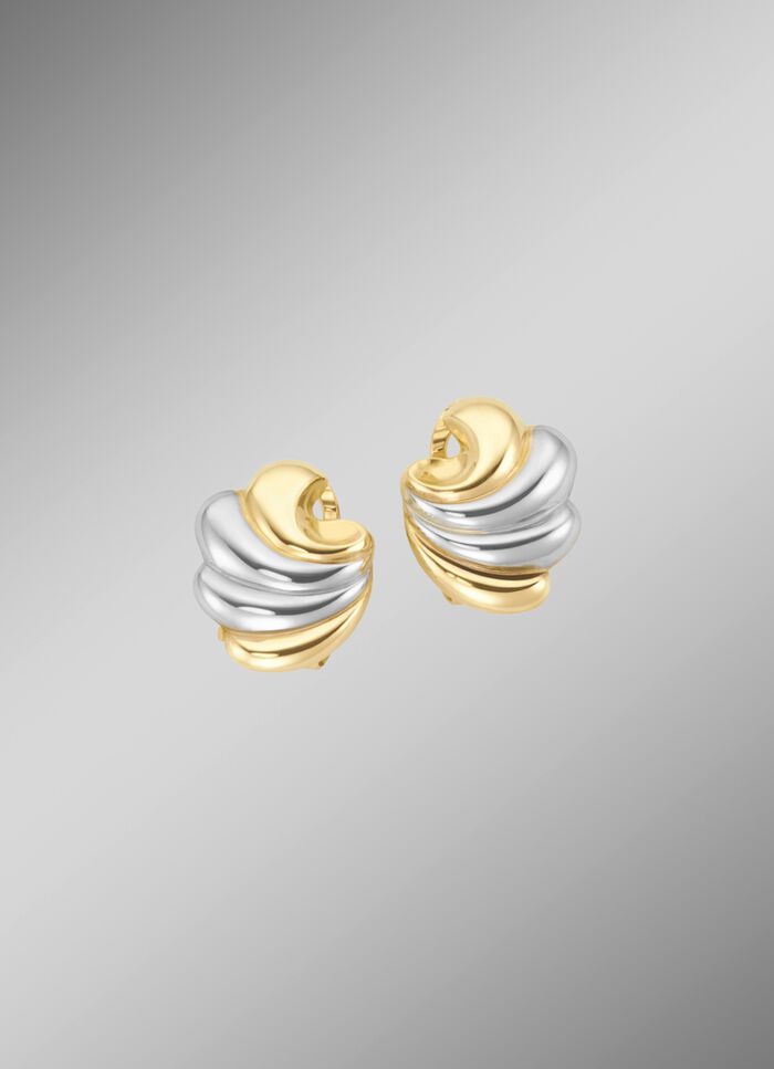 Gebogen oorclips in tweekleurig 