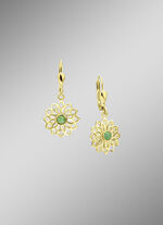 Bloeiende elegantie: oorbellen met echte smaragd 