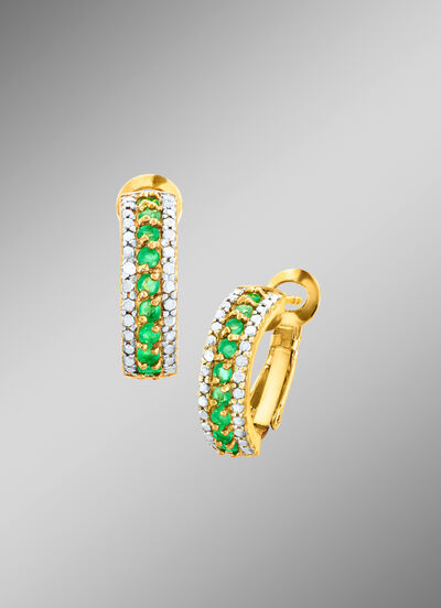 Opvouwbare oorringen met smaragden 