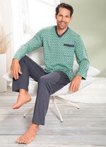 Pyjama met V-hals en open uiteinden 