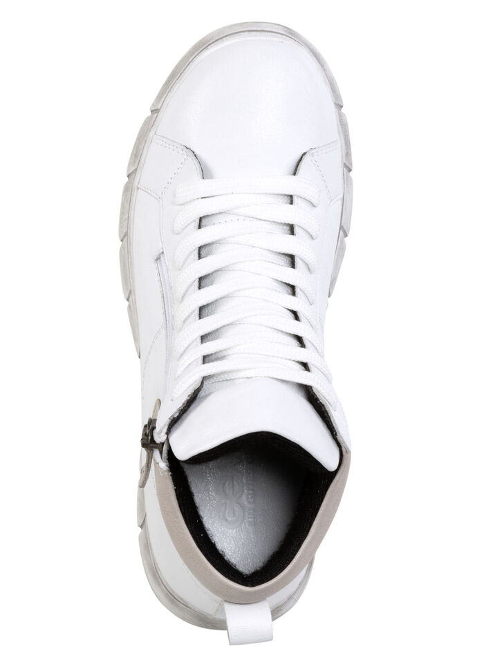 Gemini veterlaarsje van zacht rundnappaleer WIT-TAUPE